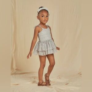 NORALEE 2 2T Laurel One Piece Cloud Grey Polka Dot Tutu Onesie Dress Nora Lee